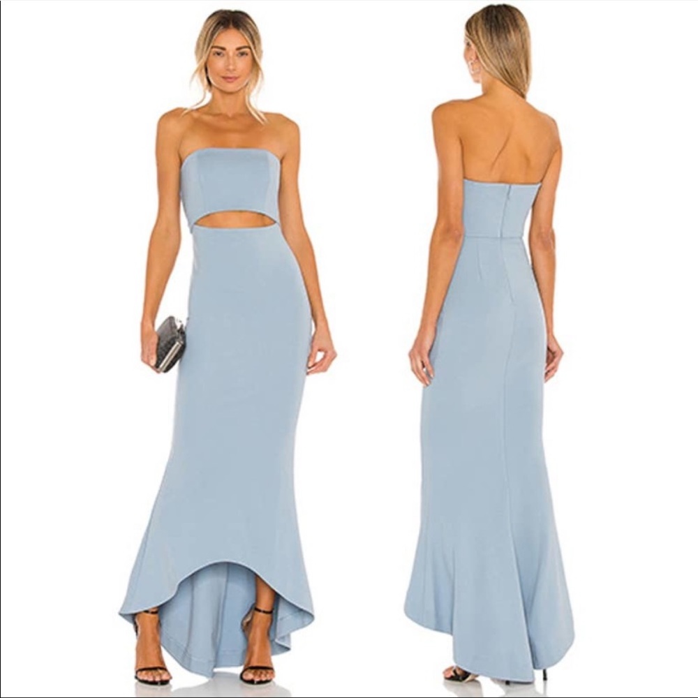 NBD Ponte Jersey Fabric June Non-Slip Long Gown Women's Baby Blue Size: XL NWT